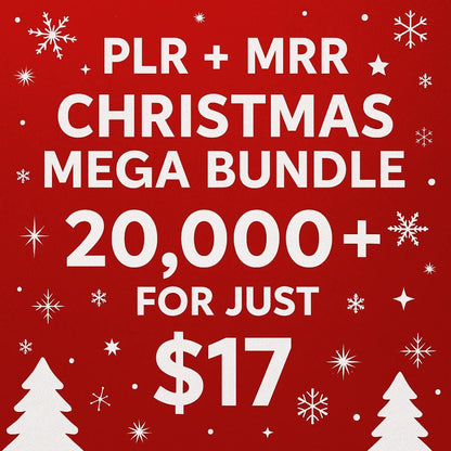 PLR MRR Christmas Mega Bundle 20000+ | Resell License Included | SVGs, Clipart, Papers, Wraps | Digital Holiday Kit for Only 17 Dollars