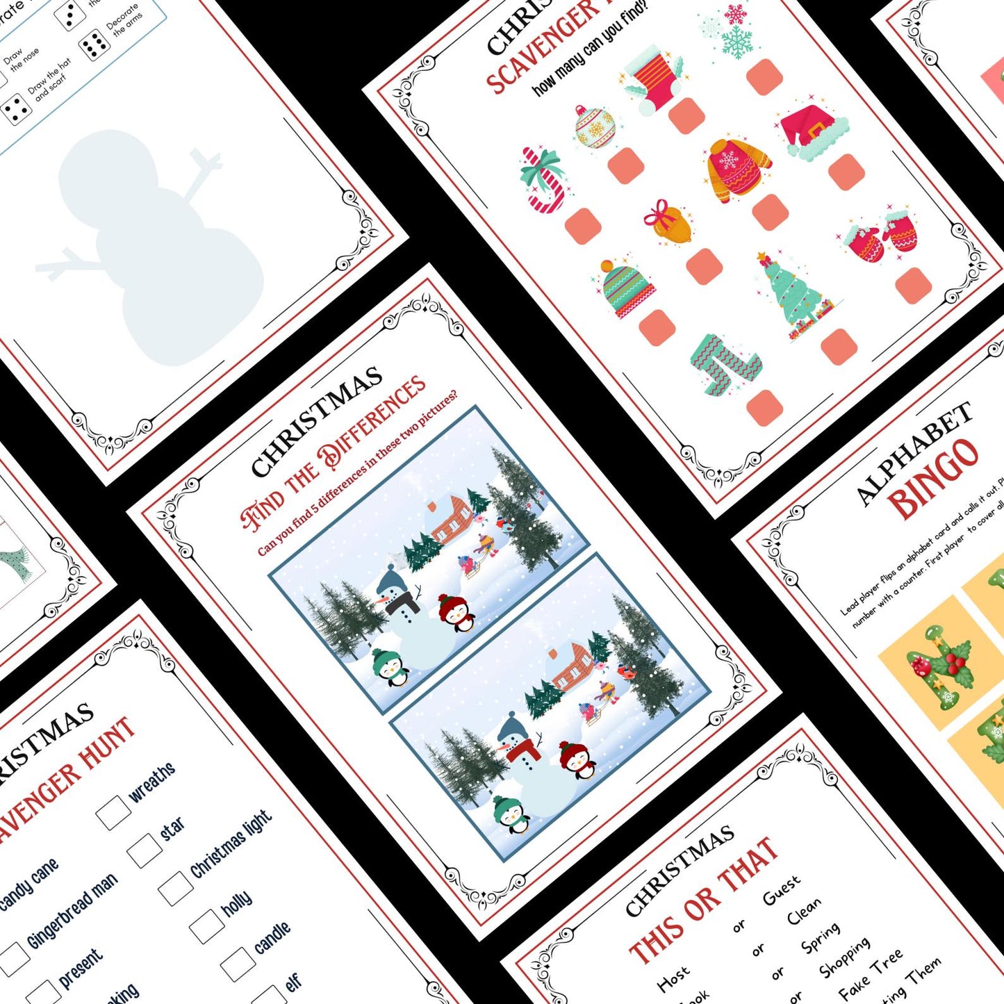 50+ Christmas Games Bundle, Christmas Party Games, School Christmas Game, Christmas Games Printable, Office Christmas, Family Christmas Game