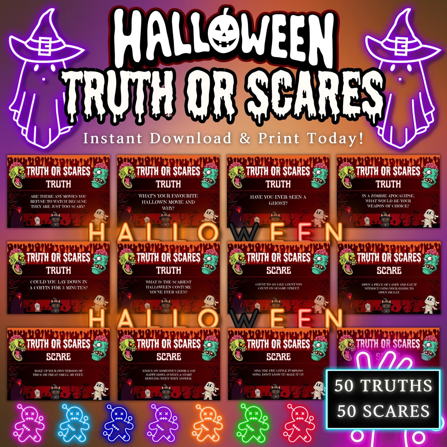 8-in-1 Halloween Games Bundle | Printable Party Fun for All Ages | All in One Halloween Game Bundle for Family Activities and Party