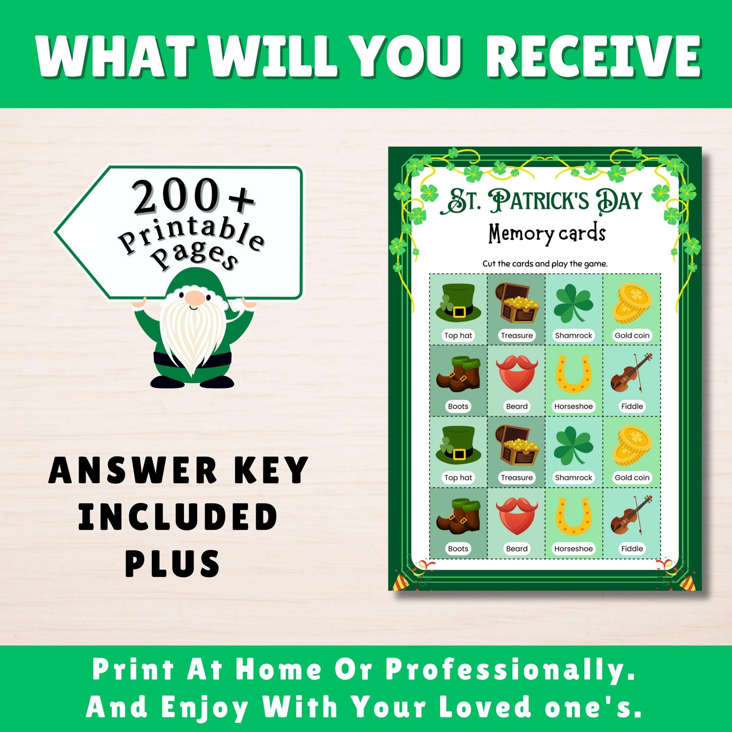 St Patricks Day Games Bundle, St Patricks Party Games for Adults, Kids St Patricks Classroom Games, Leprechaun, Bingo, Candy dice Trivia
