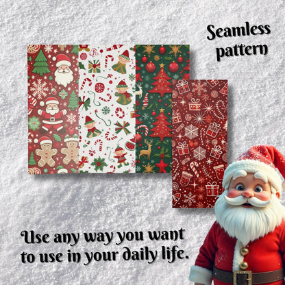 Christmas Digital Paper Mega Bundle 1700+ | PLR MRR License Included | Seamless Holiday Patterns for Crafts, Cards, Sublimation & More