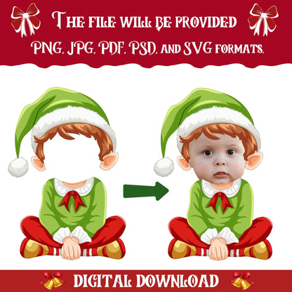 50+ Christmas Add Your Own Photo Face, DIY Elf Yourself PNG Bundle, Elf Face Blank, Christmas Craft for Kids, Xmas Decor Craft, Perfect Fun