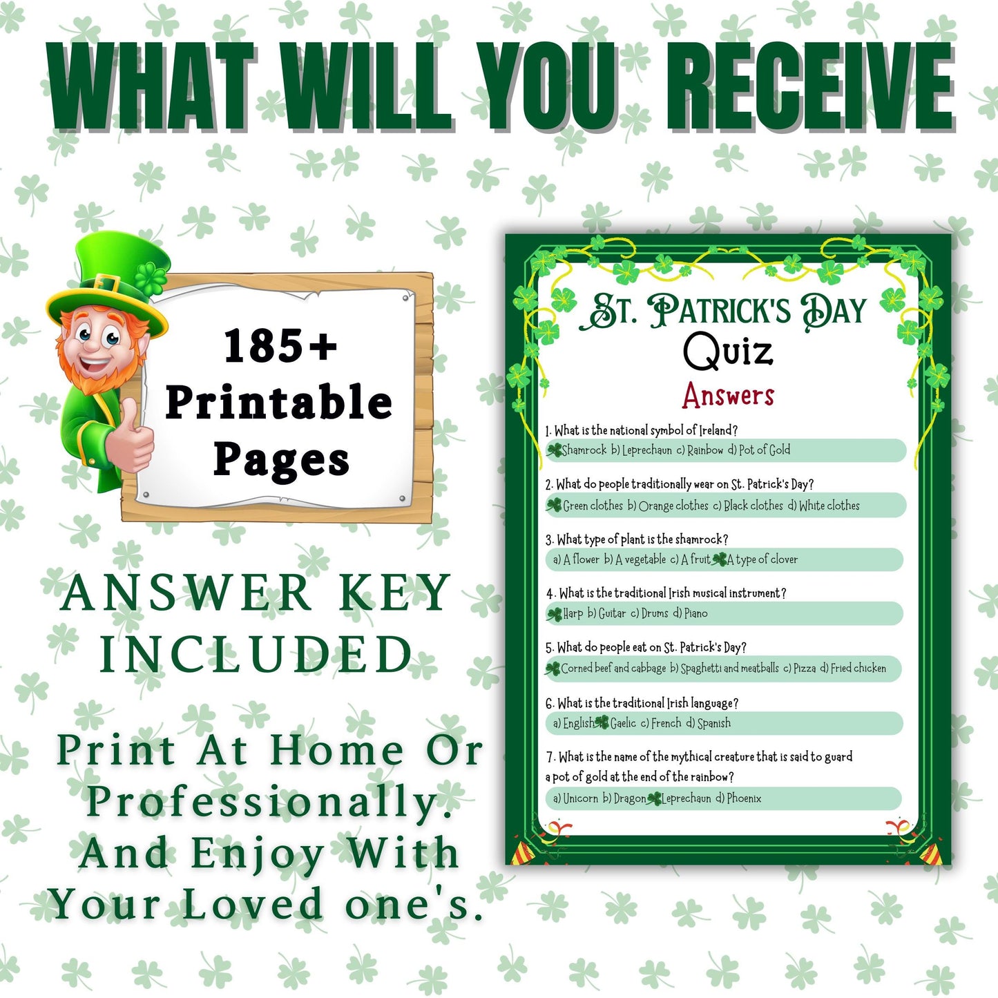 St Patrick's Day Games | St Patricks Games | St Patty's Day Game | St Patricks Party Games | Printable St Patricks Games Kids Teens Adults