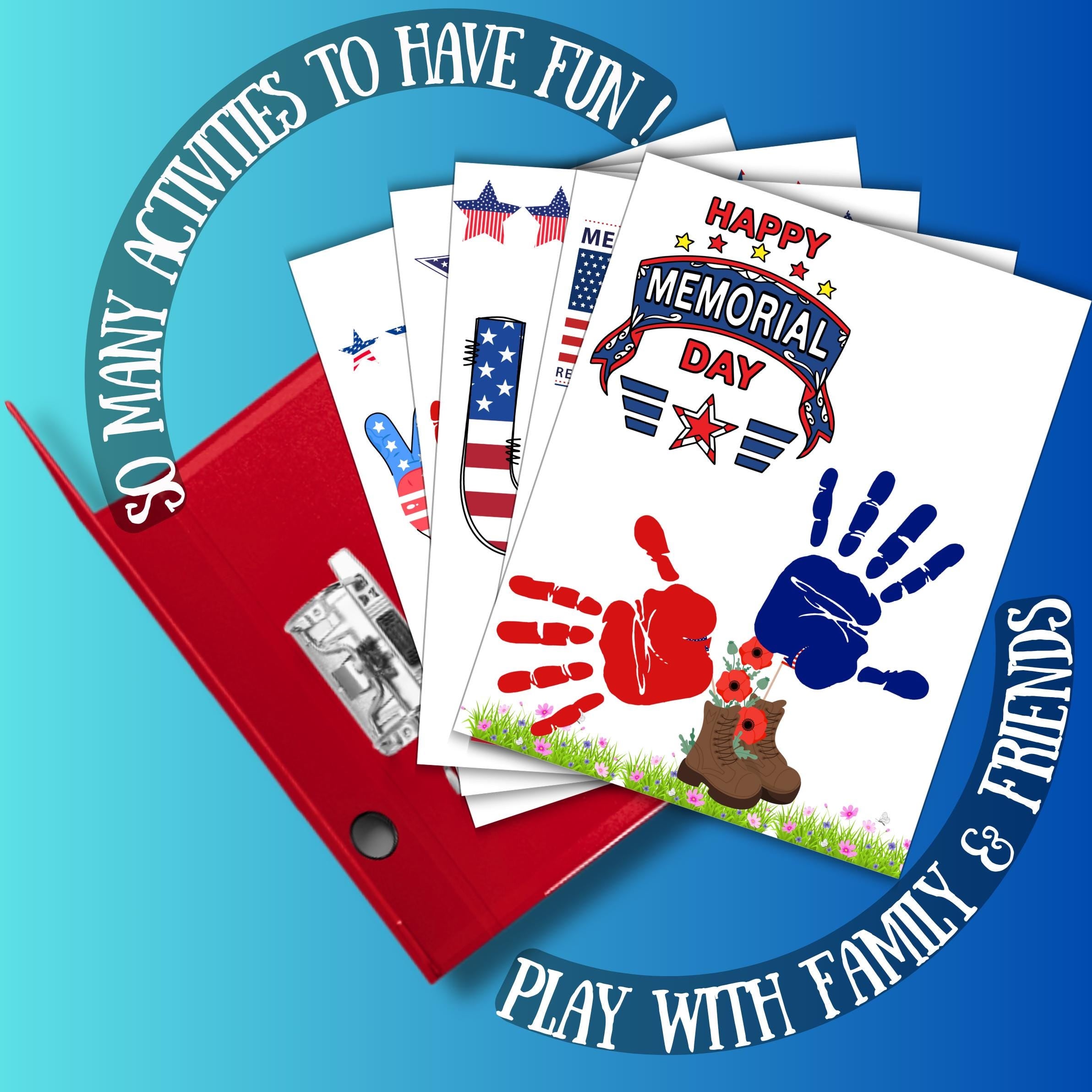 4th July Alphabet Handprint Art Bundle, Patriotic Letter Craft for Preschool | Kindergarten, Red White & Blue ABC Keepsake, Independence Day