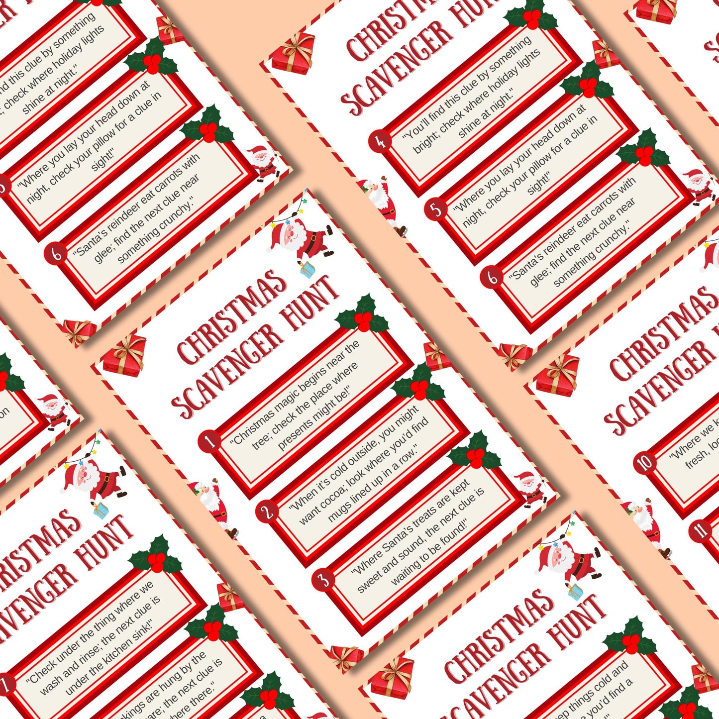 Christmas Scavenger Hunt, Kids Christmas Printable Game, Holiday Scavenger Hunt, Christmas Activity For Kids & Adults, Indoor Scavenger Hunt