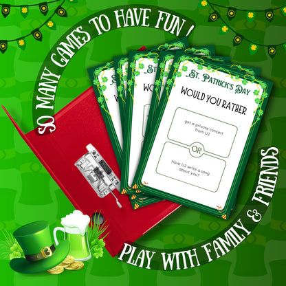 St. Patrick's Day Would You Rather Game | Fun St. Paddy's Day Party Game | Printable Quiz for Kids & Adults | St. Patrick's Day Activity Pdf