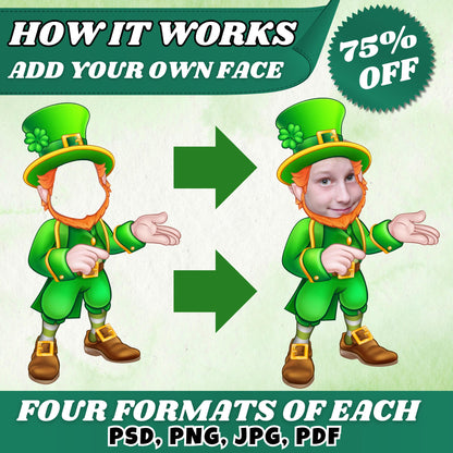 Leprechaun Beard Add Your Own Face PNG | DIY St. Patrick’s Day Face Cutout | Funny Irish Photo Prop | Digital Download, Face Photo Picture