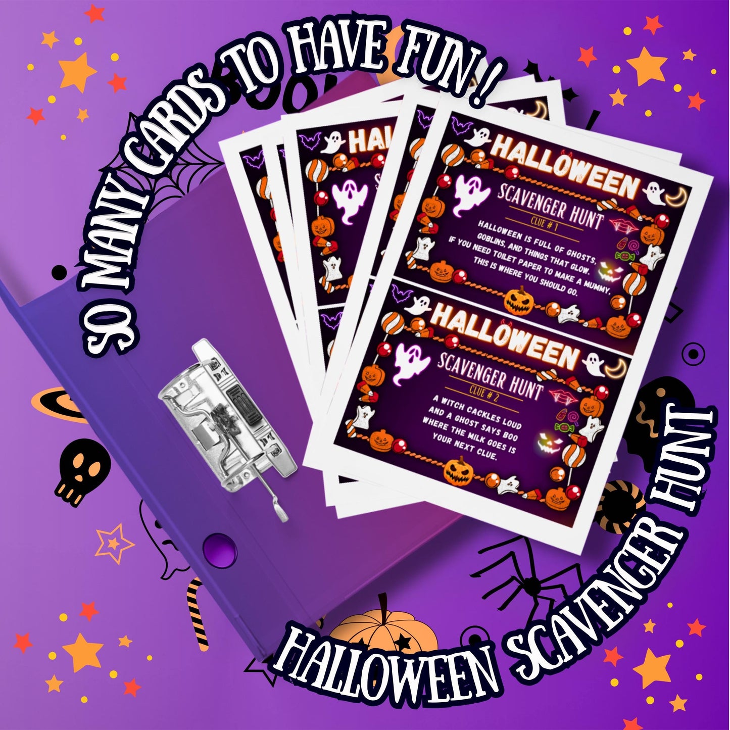 Halloween Scavenger Hunt | Fun Indoor & Outdoor Treasure Hunt for Kids | Printable Halloween Clues for Parties, Family Activities, Adventure