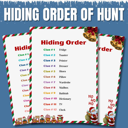 Indoor Christmas Treasure Hunt, Xmas Scavenger Hunt, Christmas Activity For Kids & Adults, Puzzle For Christmas Gift, Game For Older Kids