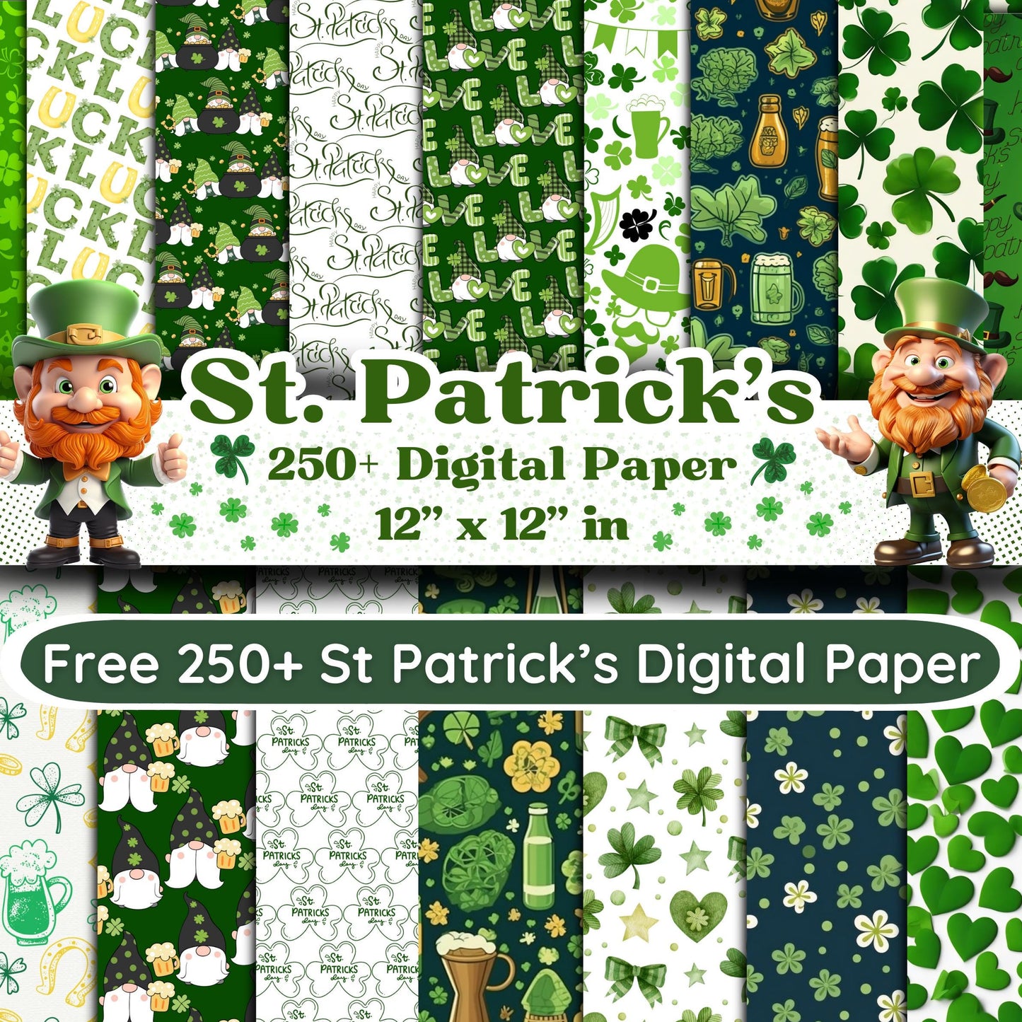 St Patricks Day Mega Bundle, Printable St Patricks Games & Activities, Party Games for Kids | Adults, Digital Paper, Clipart | Tumbler Wraps