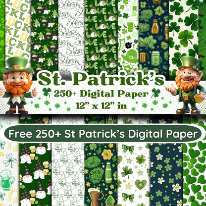 St Patricks Day Mega Bundle, Printable St Patricks Games & Activities, Party Games for Kids | Adults, Digital Paper, Clipart | Tumbler Wraps