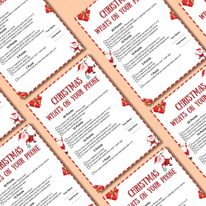 Christmas What's On Your Phone Game, Christmas Printable Games, Xmas Office Party, Christmas Family Group Activity, Game For Adults, Pdf