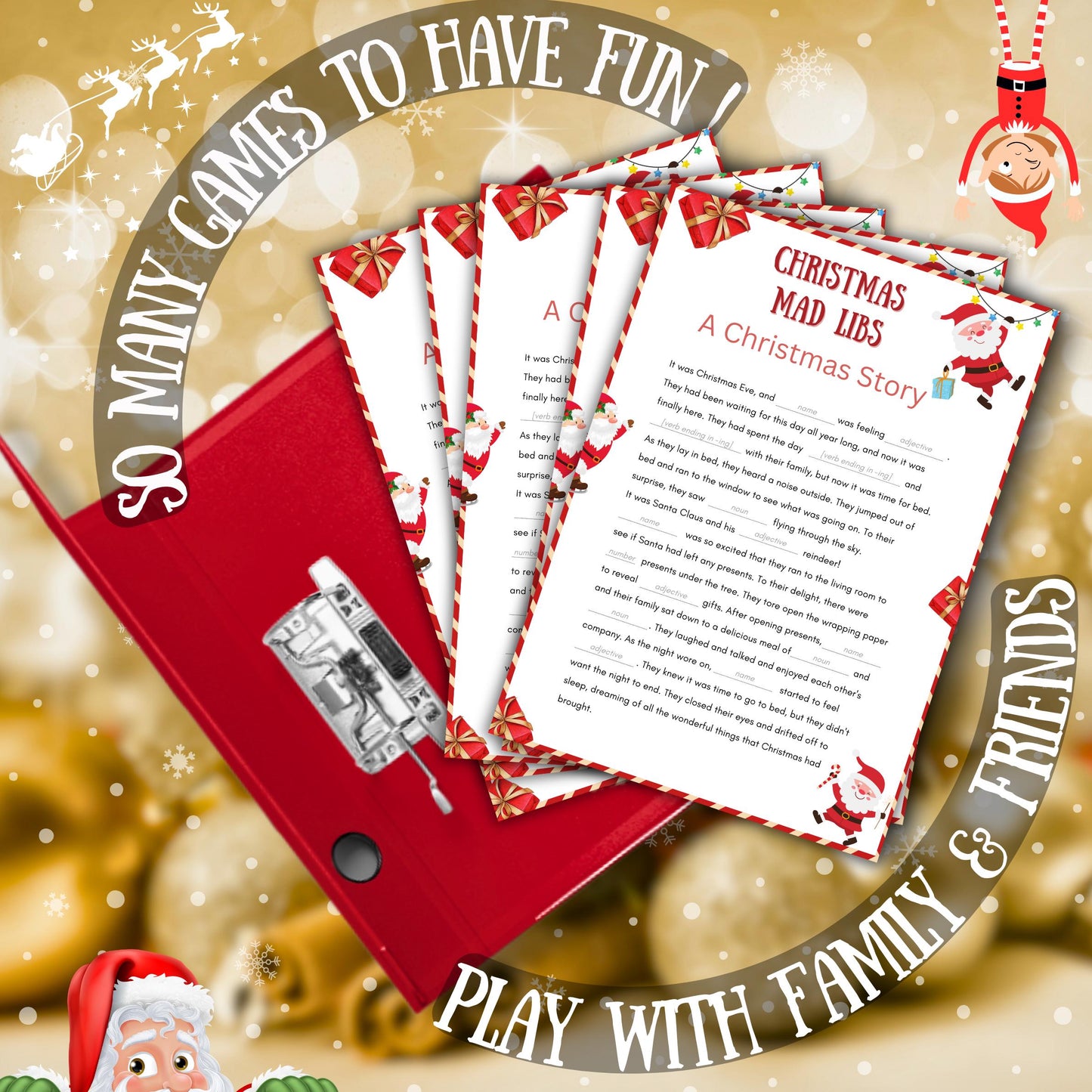 Christmas Mad Libs, Christmas Story Fill-In-The-Blanks Game, Fun Festive Activity For Kids, Teens & Adults, Printable Christmas Game PDF