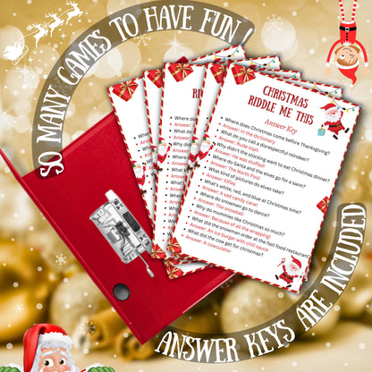 Christmas Riddles Game, Christmas Riddle Fest, Christmas Riddle Game For Kids & Adults, Family Christmas Activity, Christmas Party Game