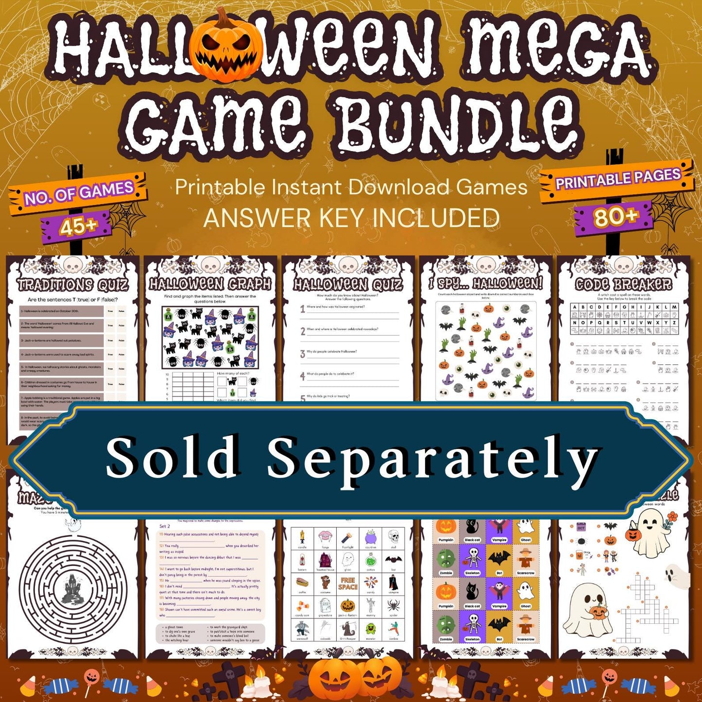 Halloween Family Feud, Printable Family Feud, Fun Feud Game, Group Game, Family Game Night, Party Activity, Friendly Feud for Kids & Adults