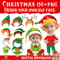 150+ DIY Add Your Own Face Elf Yourself PNG Bundle, Christmas Craft for Kids, Xmas Bulletin Board Decor , Custom Elf Faces, Holiday Fun