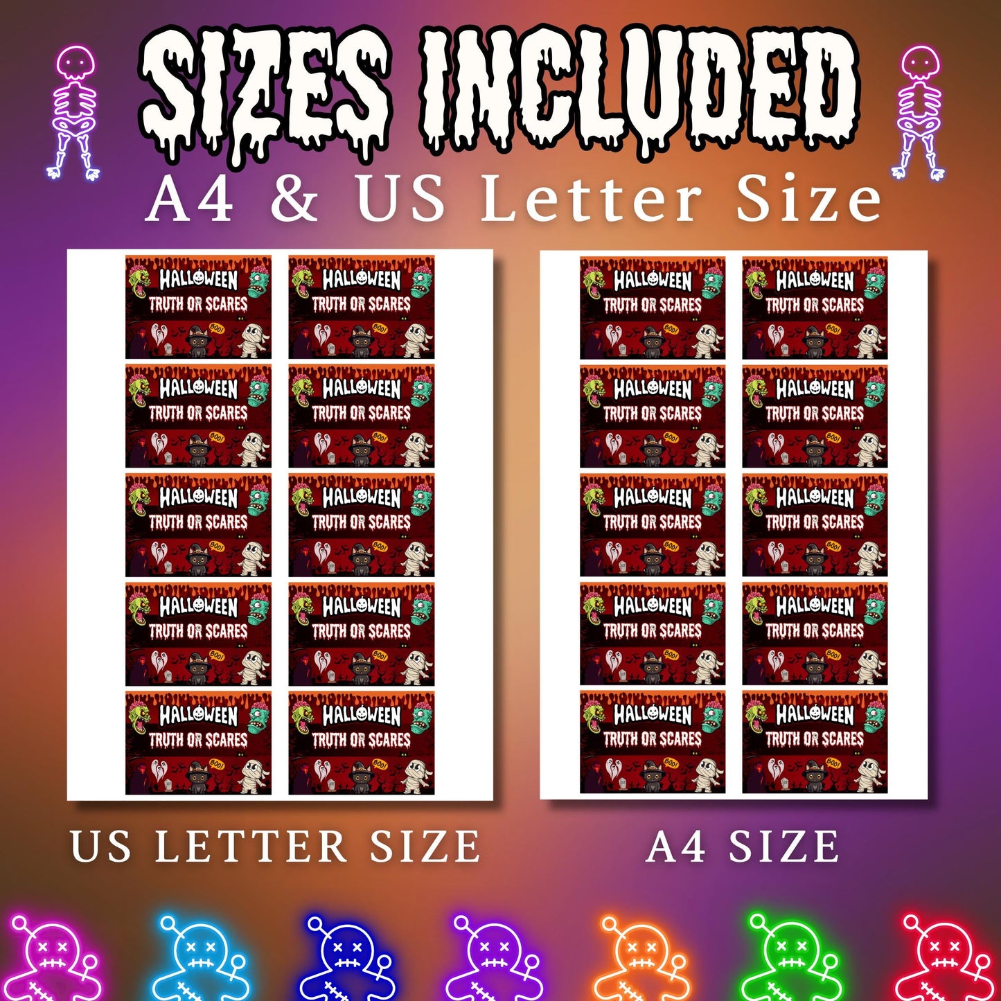 Halloween Truth or Scare Game | Spooky Fun with Printable Truths & Scare | Perfect Party Game for Kids,  Adults | Halloween Party Essentials