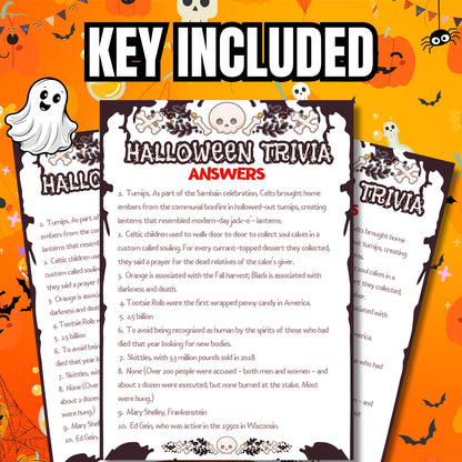 Halloween Trivia Game Bundle | Fun, Educational Halloween Quiz Pack for Kids, Teens & Adults | Printable Party Games for Family | Classroom