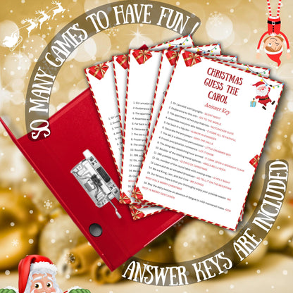 Christmas Guess The Carol Trivia, Christmas Party Printable Game, Kids & Adults Christmas Game, Christmas Family And Office Activity Fun