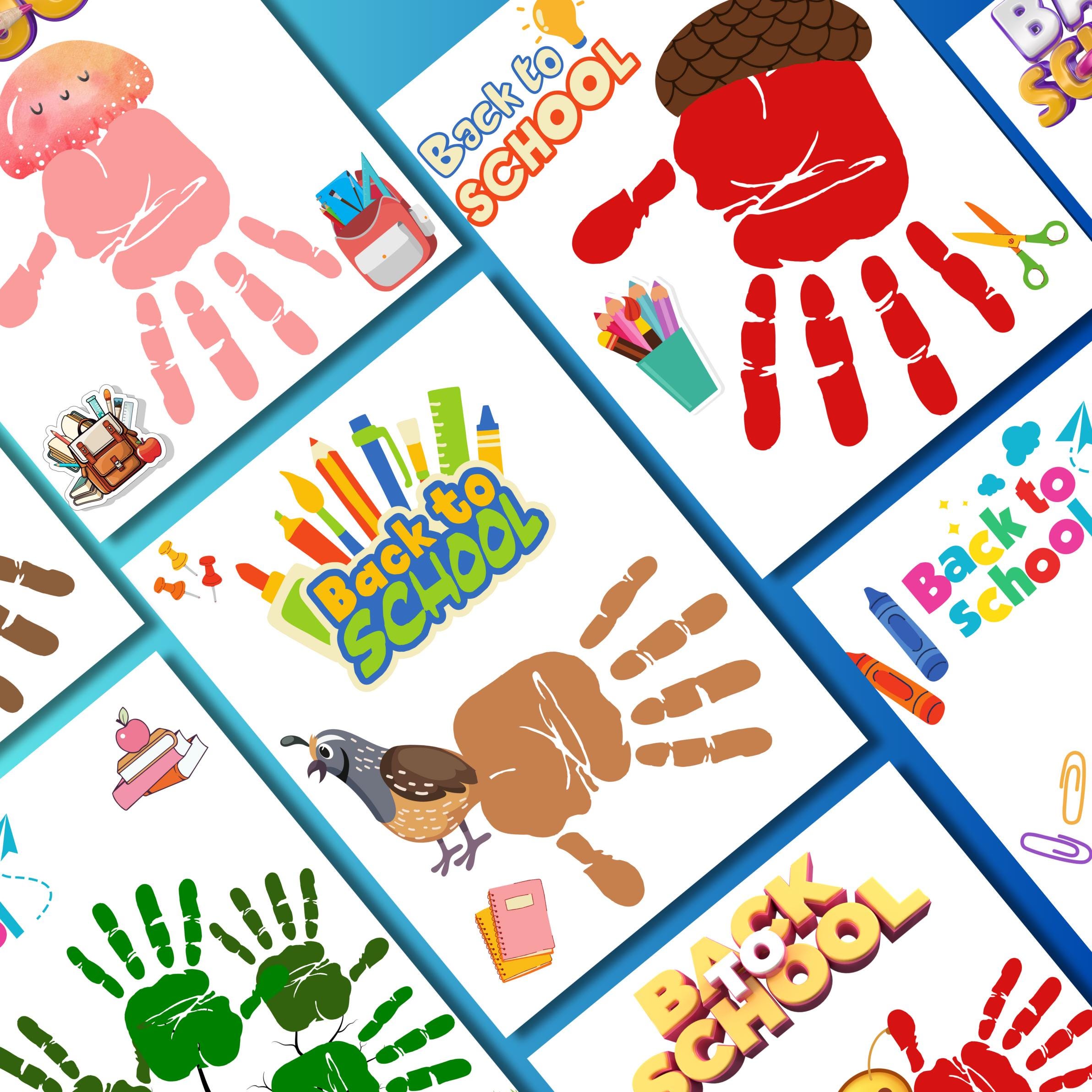 Back to School Handprint Craft Printable | First Day of School Activity | Classroom Bulletin Board Decor | Kids Art PDF | DIY Keepsake