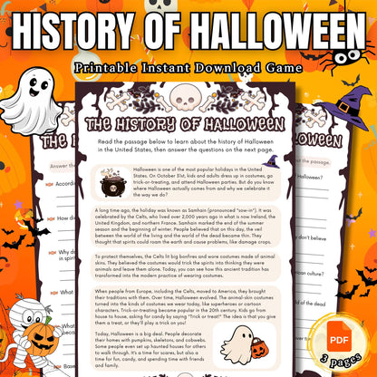 History of Halloween Trivia Game | Fun Quiz Game for Kids & Adults | Perfect for Halloween Parties, Classroom Activities | Family Gatherings