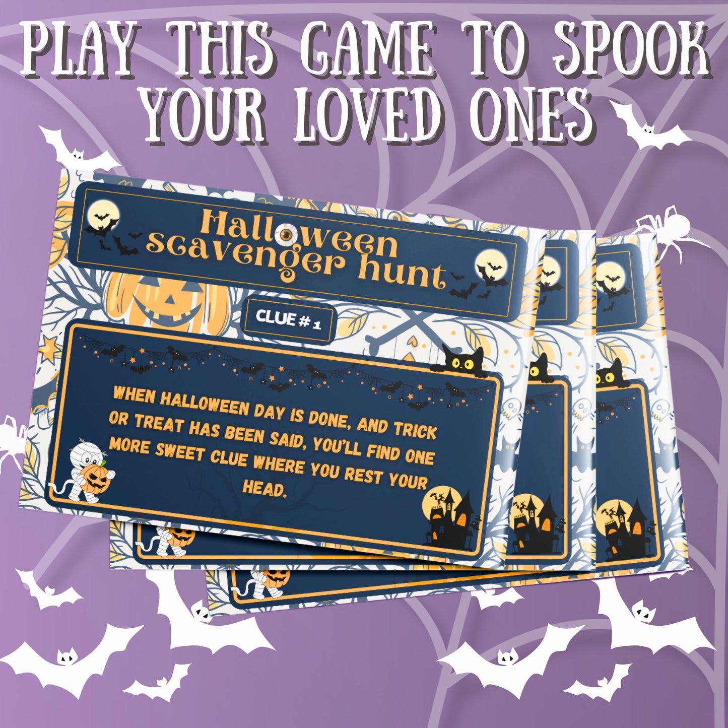 Halloween Scavenger Hunt | Fun Indoor Treasure Hunt Game for Kids & Families | Printable Clue Cards for Home Adventure and Family Activities