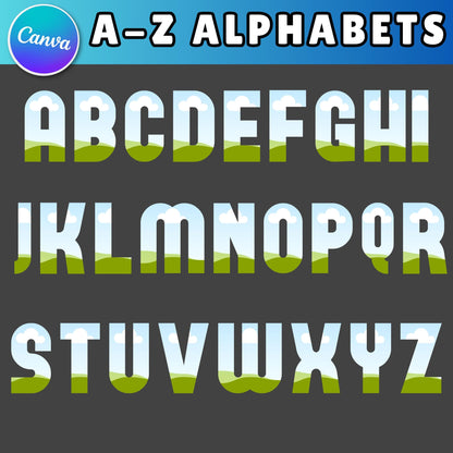 Editable Doodle Letters Canva Template | Fill-in Alphabet Frames | Drag & Drop Doodle Letter Set | DIY Canva Alphabet Clipart