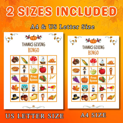 Thanksgiving Bingo, 13 Thanksgiving Bingo Cards, Thanksgiving Activity Party Games, Thanksgiving Activity, Fall Games, Instant Download Pdf
