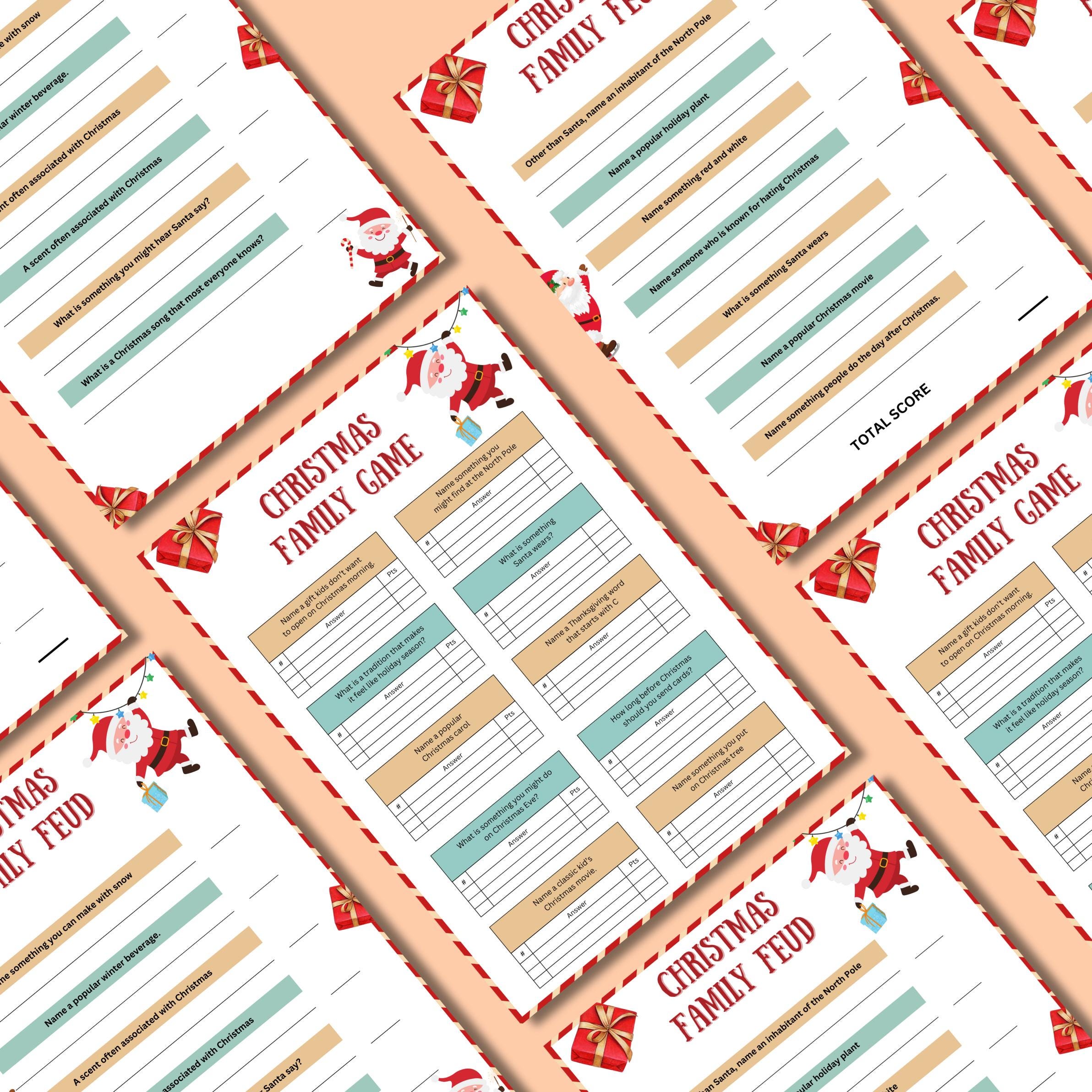 Christmas Family Feud, Printable Family Feud, Fun Feud Game, Family Group Night Game, Party Activity, Friendly Feud For Kids & Adults Pdf