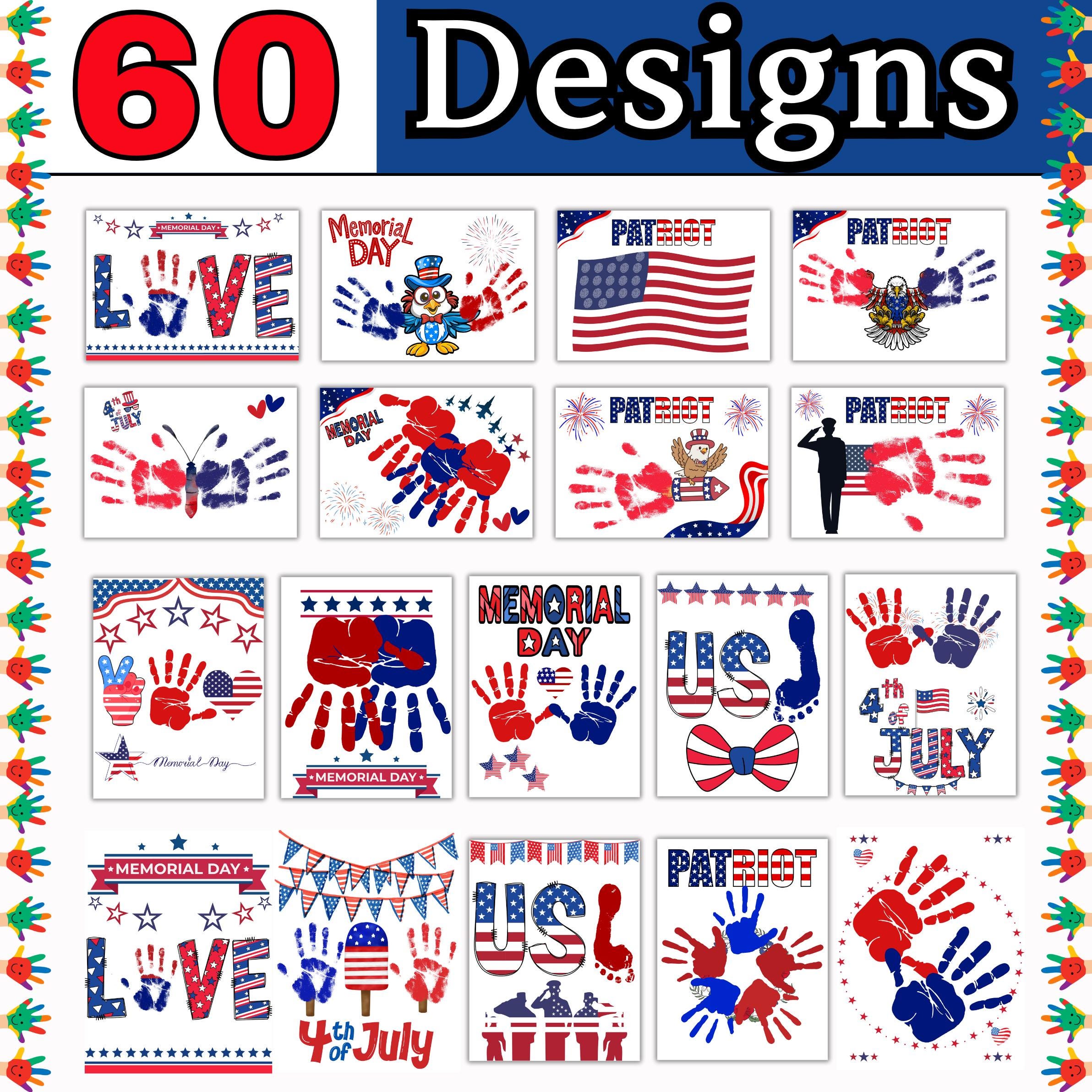 4th July Alphabet Handprint Art Bundle, Patriotic Letter Craft for Preschool | Kindergarten, Red White & Blue ABC Keepsake, Independence Day