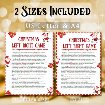 Christmas Left Right Game, Christmas Games, Xmas Games, Christmas Party Game, Pass The Present, Pass The Gift Game, Adults & kids Games, Pdf