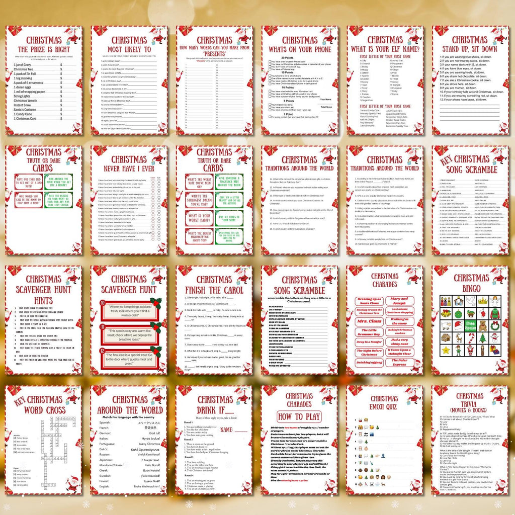 80+ Christmas Games Mega Bundle, 250+ Printable Christmas Party Game Pages, Games For Kids & Adults, Festive Family Games, Office Fun Games