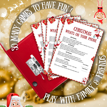 Christmas What's On Your Phone Game, Christmas Printable Games, Xmas Office Party, Christmas Family Group Activity, Game For Adults, Pdf