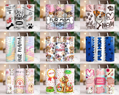 25+ Dog Mama Tumbler Wraps Bundle 20oz Skinny PNG | Funny Pet Mom Sublimation Designs | Dog Lover Gifts | Puppy Quotes | Printable Wraps