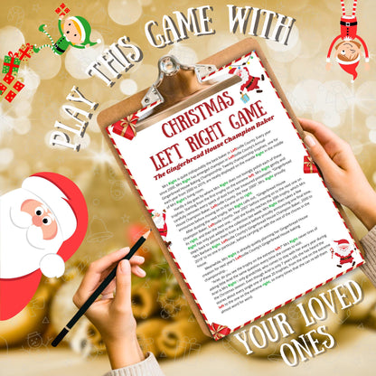 Christmas Left Right Game, Christmas Games, Xmas Games, Christmas Party Game, Pass The Present, Pass The Gift Game, Adults & kids Games, Pdf