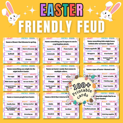 Easter Family Feud Game | Fun Easter Trivia Night | Printable Friendly Feud | Easter Party Game for Kids, Adults, Easter Game Night Activity