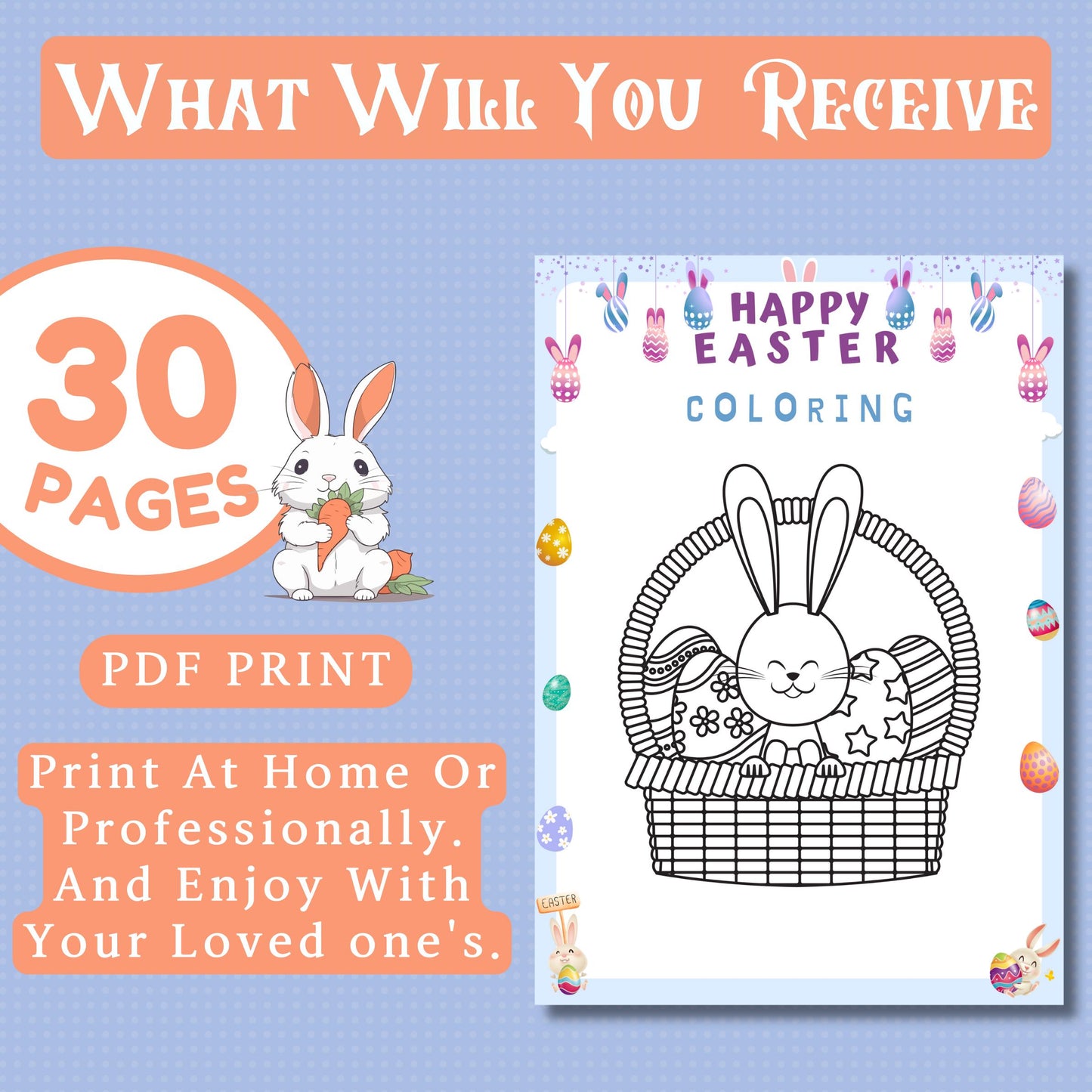 Easter Coloring Pages | 30 Printable Easter Coloring Sheets | Fun Kids Activity | Easter Bunny, Eggs, Spring Coloring | Instant Download