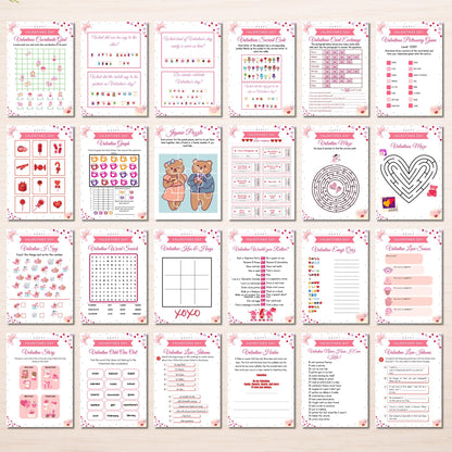 Valentine’s Day & Galentine’s Printable Games Bundle | Fun Games for Kids And Adults | Party Activities, Emoji Quizzes, Trivia And More