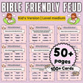 Bible Family Feud Game for Kids – Medium Level Printable Bible Trivia | 100+ Cards for Sunday School, Homeschool | Church | A4 & US Sizes