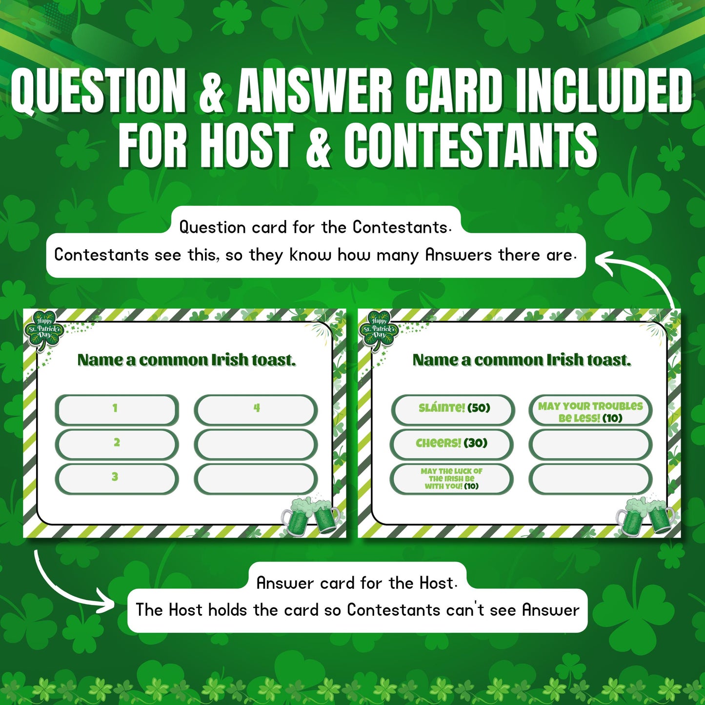 St. Patrick’s Day Family Feud Game, St. Patrick’s Day Trivia Feud, St. Paddy’s Day Party Game, St. Patty’s Day Feud, St. Patrick's Day Game