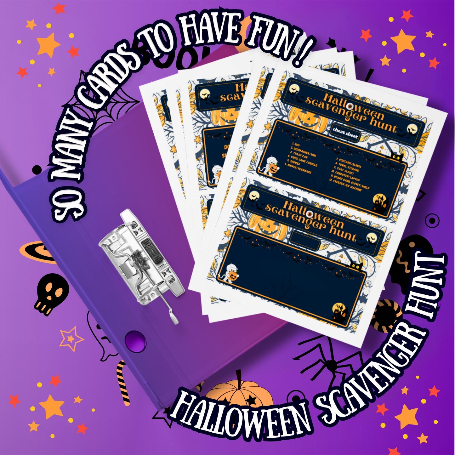 Halloween Scavenger Hunt | Fun Indoor Treasure Hunt Game for Kids & Families | Printable Clue Cards for Home Adventure and Family Activities