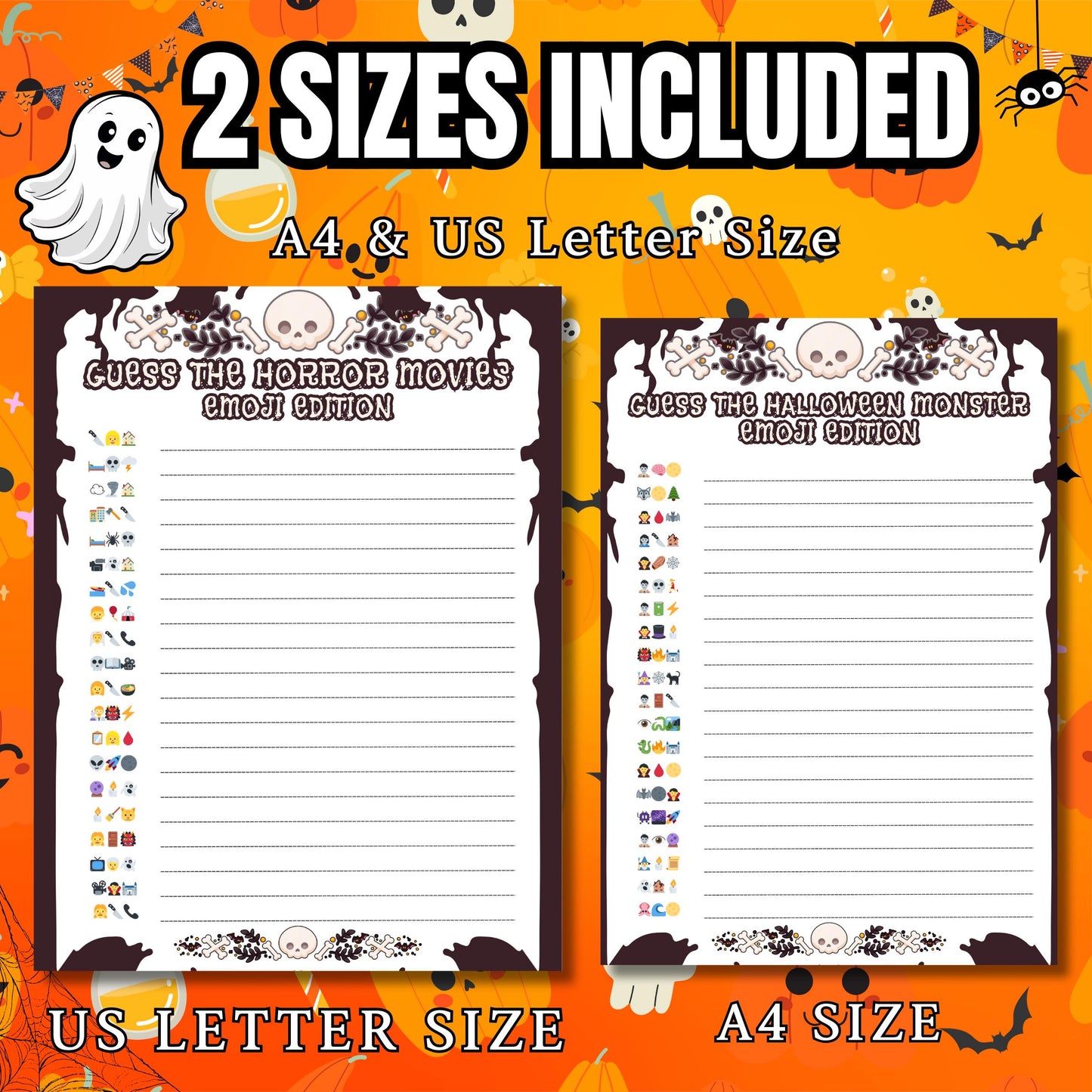 Halloween Emoji Pictionary Game | Emoji Challenges | Includes Guess the Horror Movies, Halloween Songs, Characters & Monsters | Answer Key