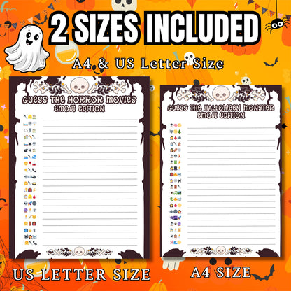 Halloween Emoji Pictionary Game | Emoji Challenges | Includes Guess the Horror Movies, Halloween Songs, Characters & Monsters | Answer Key