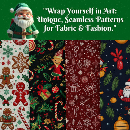 200+ Christmas Digital Paper - 12x12 Holiday Patterns, Santa, Snowman, Candy Canes, Ornaments, Scrapbooking, Crafts & Cards, Commercial Use