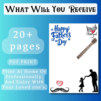 Father's Day Handprint Craft | Printable DIY Gift for Dad | 25+ Cute Designs for Kids, Toddlers & Teens | Instant Download PDF Art