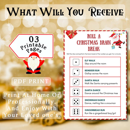 Roll A Christmas Printable Game, Christmas Dice Game For Kid & Adults, Dice Christmas Bundle For Family And Office Party Fun, Roll A SnowMan