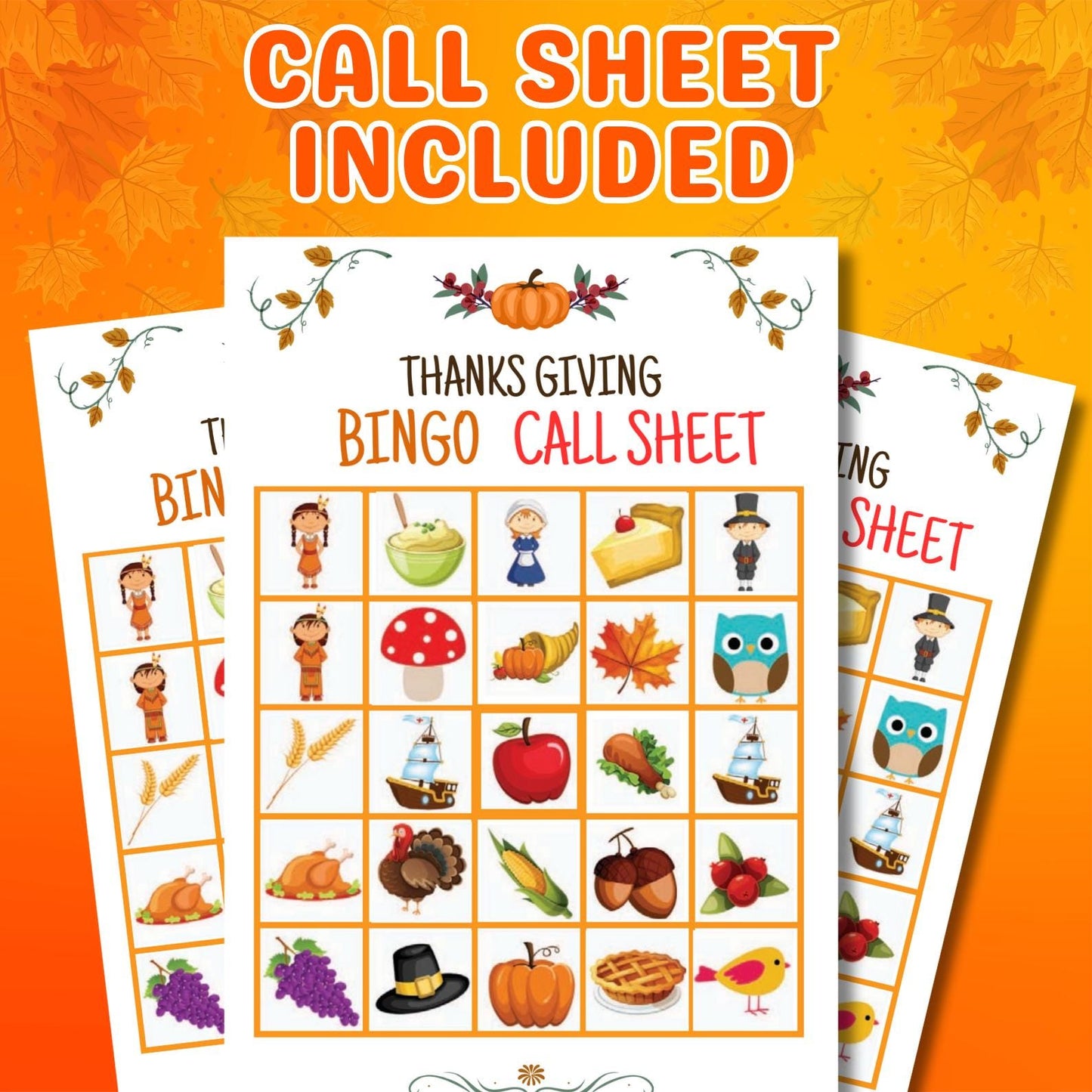 Thanksgiving Bingo, 13 Thanksgiving Bingo Cards, Thanksgiving Activity Party Games, Thanksgiving Activity, Fall Games, Instant Download Pdf