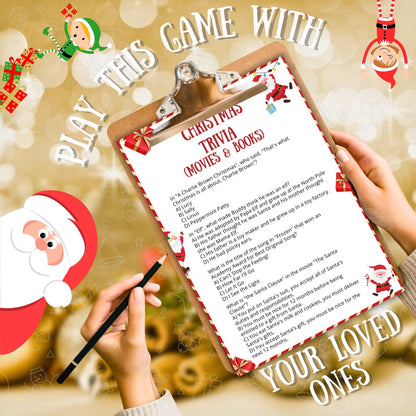Christmas Trivia Game, Christmas Party Game, Trivia For Kids, Teens & Adults, Printable Game, Holiday Trivia For Family | Office Party Fun