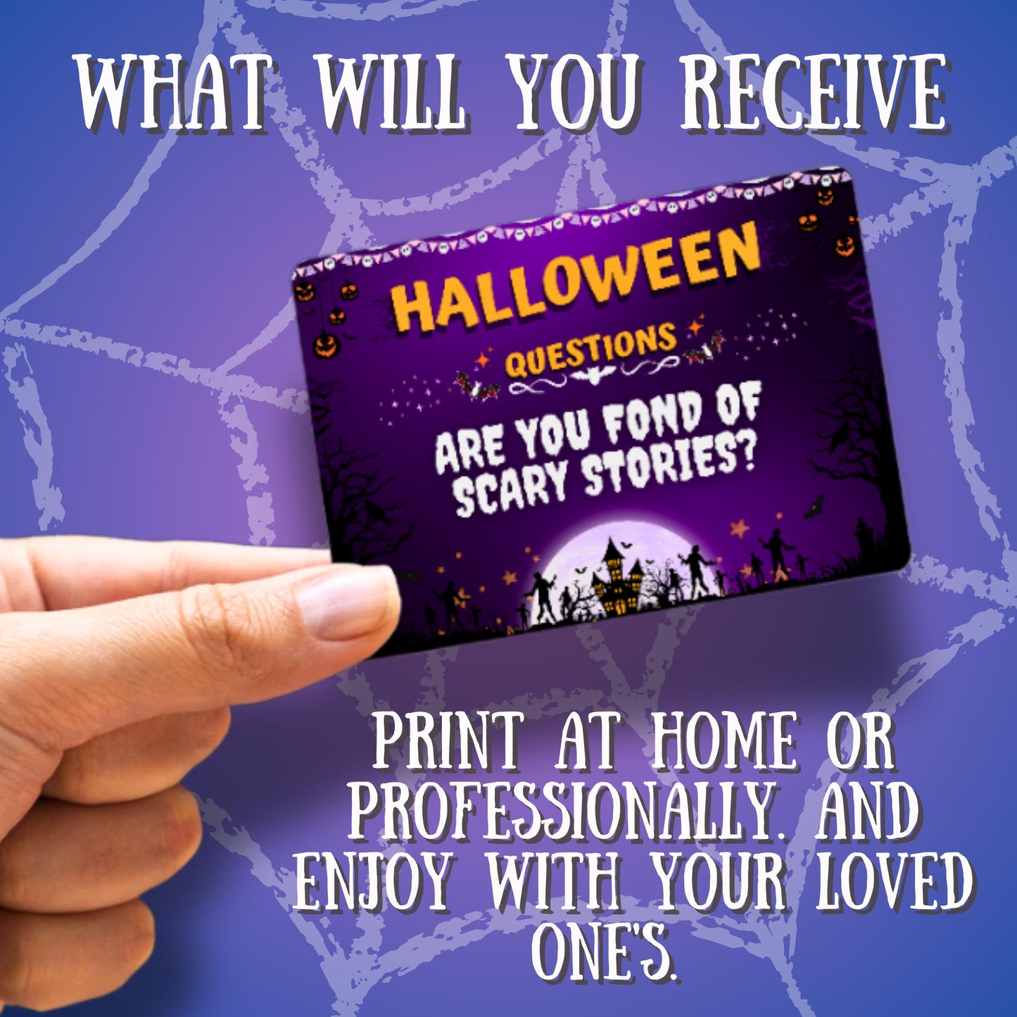 Halloween Haunt Questions Game | 64+ Spooky Trivia Cards | Fun Printable Game for Parties & Family Gatherings | Halloween Party Essentials