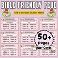Bible Family Feud Hard Level Game for Kids – 100+ Printable Bible Trivia Cards | Christian Sunday School | Church Activity | A4 & US Letter